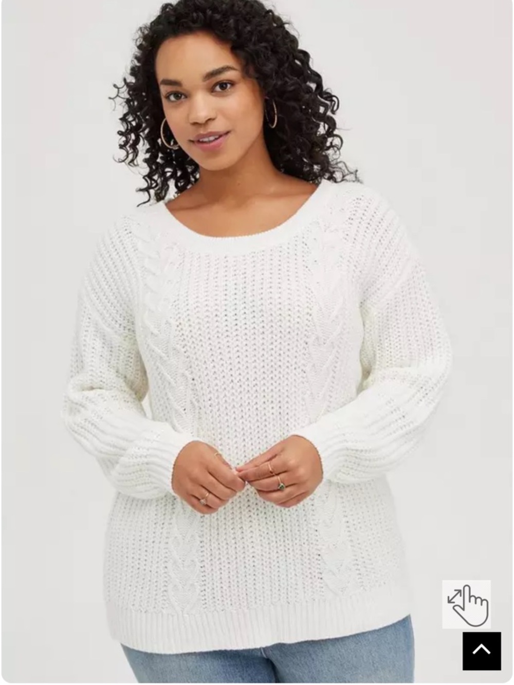 Cable Knit Scoop Neck Sweater